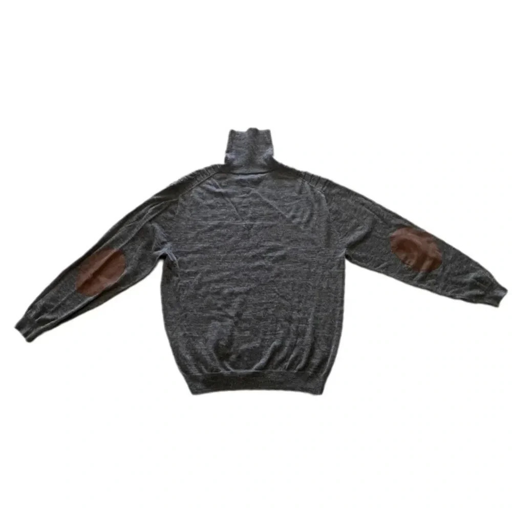 Joseph Abboud Gray Wool Blend Turtleneck Men’s. Sweater with elbow pads XL - Picture 5 of 13